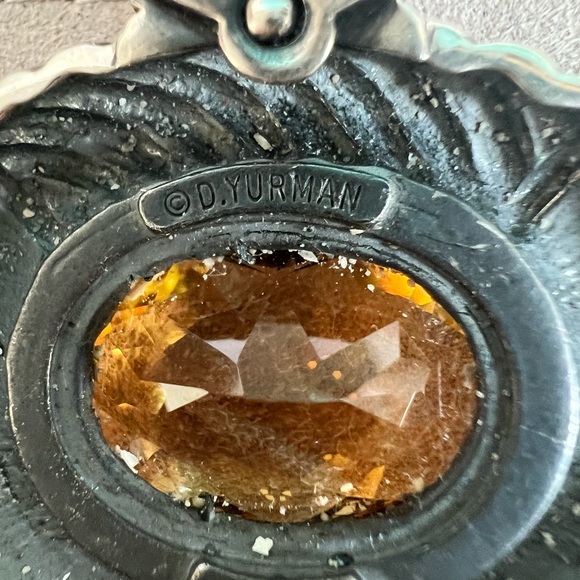 🔴Authentic vintage DAVID YURMAN Large Citrine & Turmaline Pendent 🔴 - Picture 3 of 8